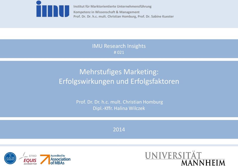Dr. h.c. mult. Christian Homburg, Prof. Dr.