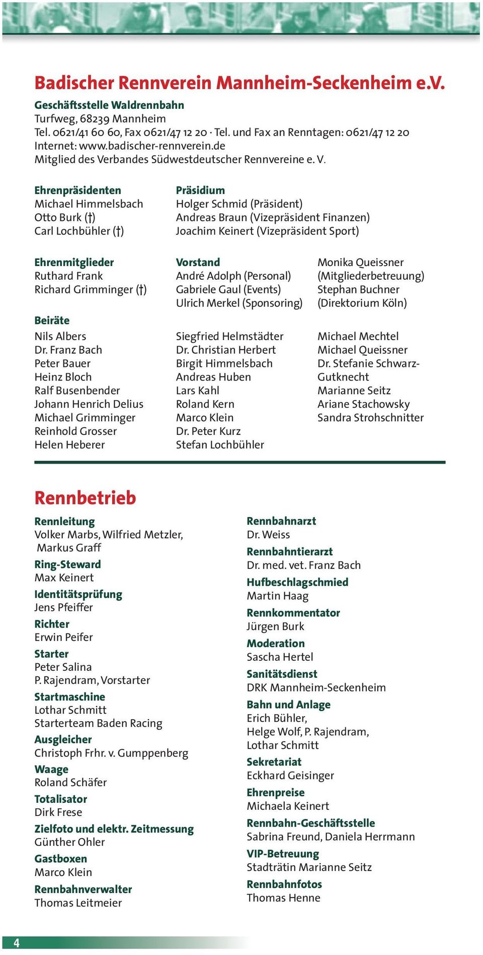 rbandes Südwestdeutscher Rennvereine e. V.