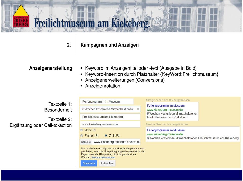 {KeyWord:Freilichtmuseum} Anzeigenerweiterungen (Conversions)