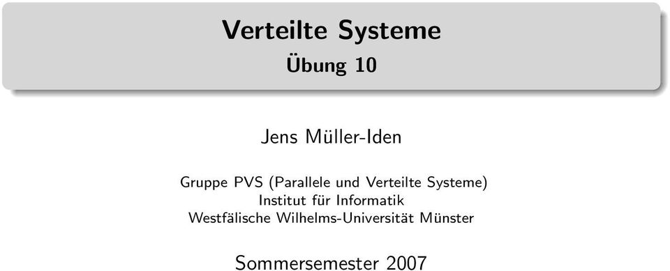 Systeme) Institut für Informatik