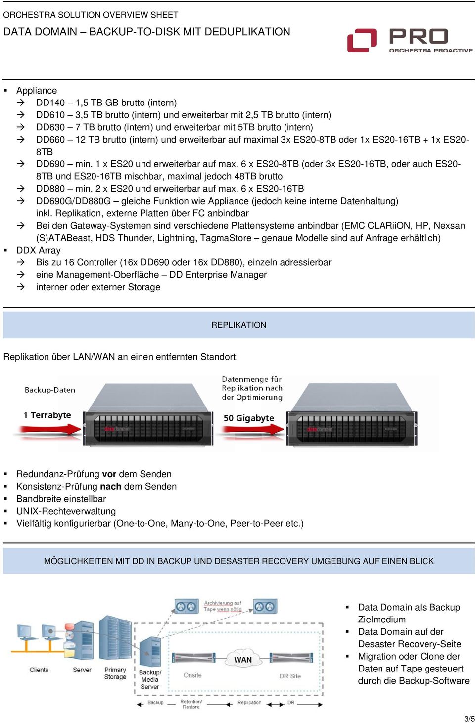 6 x ES20-8TB (oder 3x ES20-16TB, oder auch ES20-8TB und ES20-16TB mischbar, maximal jedoch 48TB brutto DD880 min. 2 x ES20 und erweiterbar auf max.