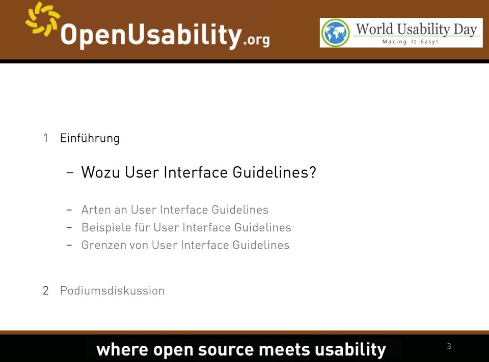 User Interface Guidelines Grenzen von User