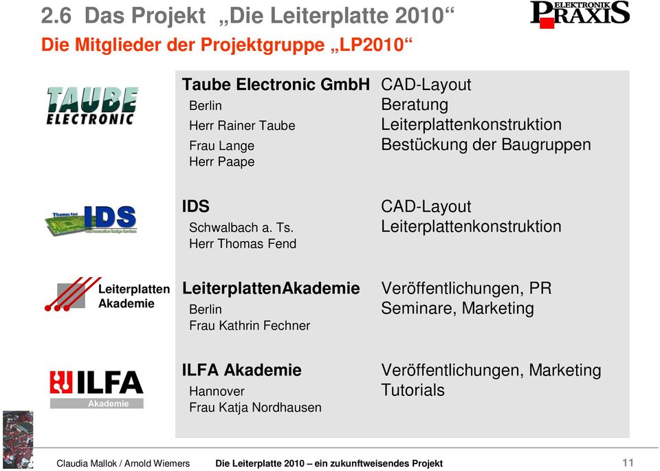 Herr Thomas Fend CAD-Layout Leiterplattenkonstruktion Leiterplatten Akademie LeiterplattenAkademie Berlin Frau Kathrin