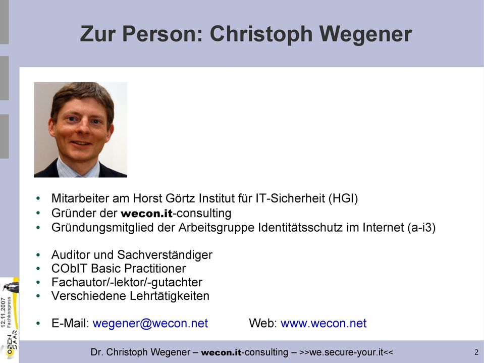 it-consulting Gründungsmitglied der Arbeitsgruppe Identitätsschutz im Internet (a-i3)