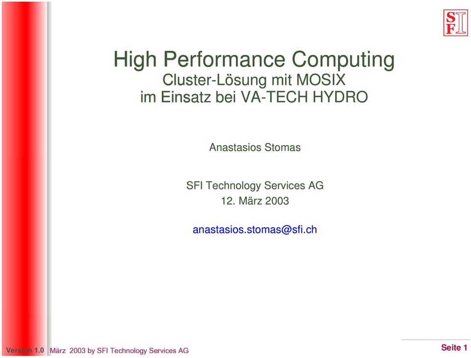 Anastasios Stomas SFI Technology Services