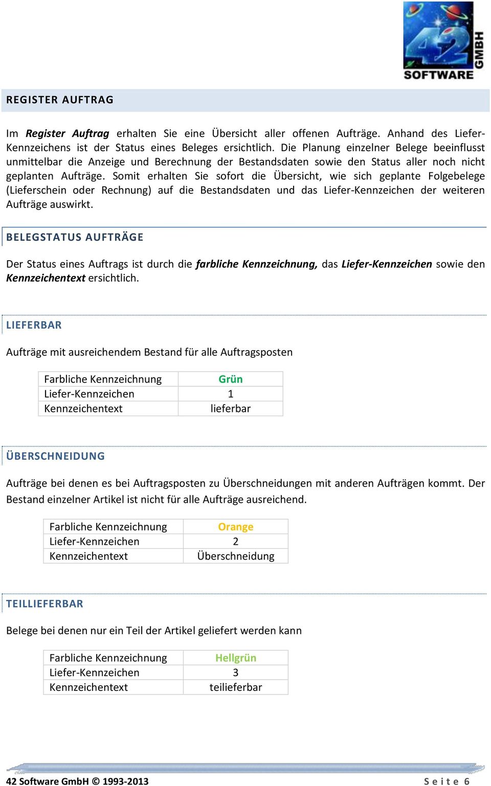 Somit erhalten Sie sofort die Übersicht, wie sich geplante Folgebelege (Lieferschein oder Rechnung) auf die Bestandsdaten und das Liefer-Kennzeichen der weiteren Aufträge auswirkt.