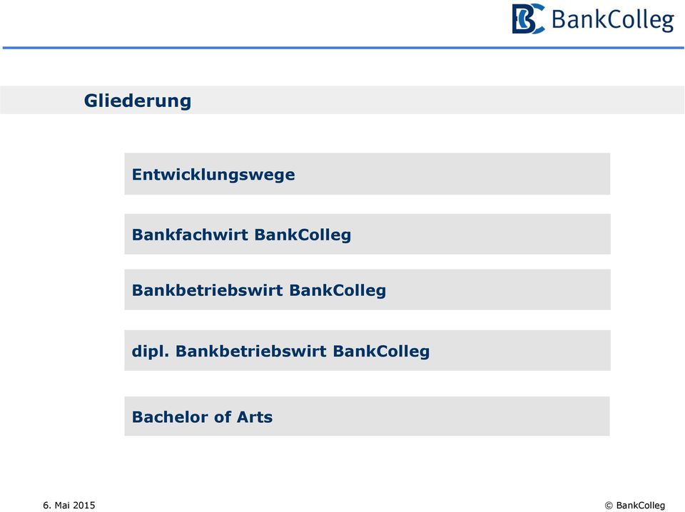 Bankbetriebswirt BankColleg dipl.