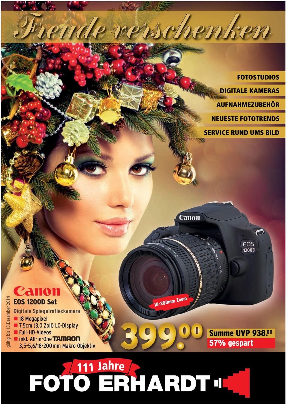 Dezember 2014 EOS 1200D Set Digitale Spiegelreflexkamera n 18 Megapixel n 7,5cm