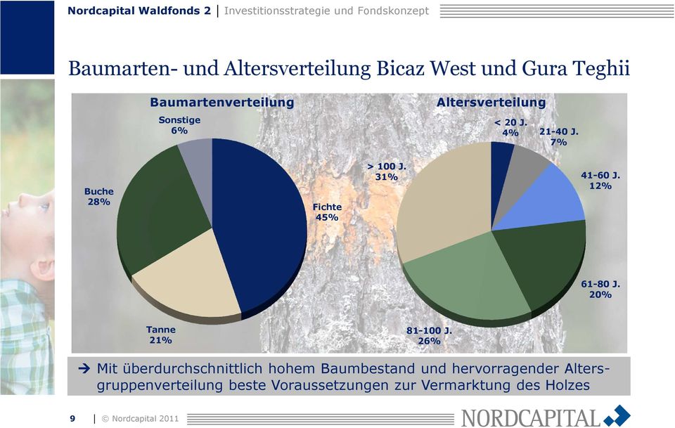 7% Buche 28% Fichte 45% > 100 J. 31% 41-60 J. 12% 61-80 J. 20% Tanne 21% 81-100 J.