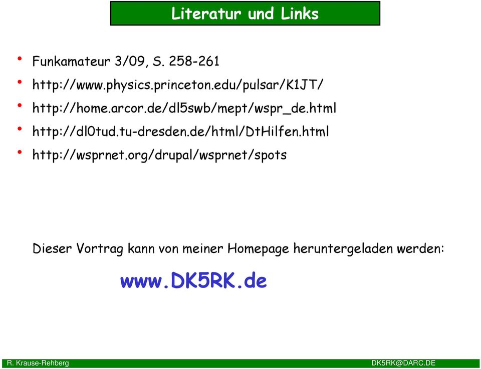 html http://dl0tud.tu-dresden.de/html/dthilfen.html de/html/dthilfen http://wsprnet.