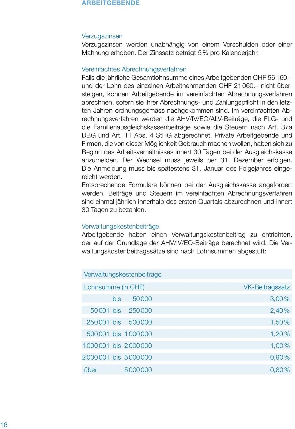 nicht übersteigen, können Arbeitgebende im vereinfachten Abrechnungsverfahren abrechnen, sofern sie ihrer Abrechnungs- und Zahlungspflicht in den letzten Jahren ordnungsgemäss nachgekommen sind.