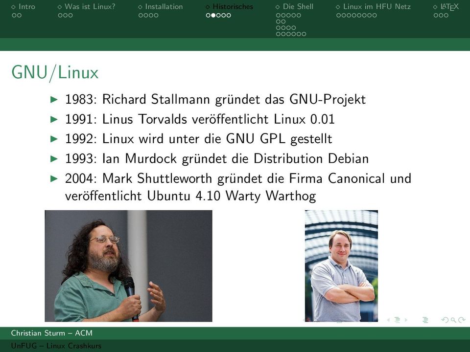gru ndet das GNU-Projekt 1991: Linus Torvalds vero ffentlicht Linux 0.