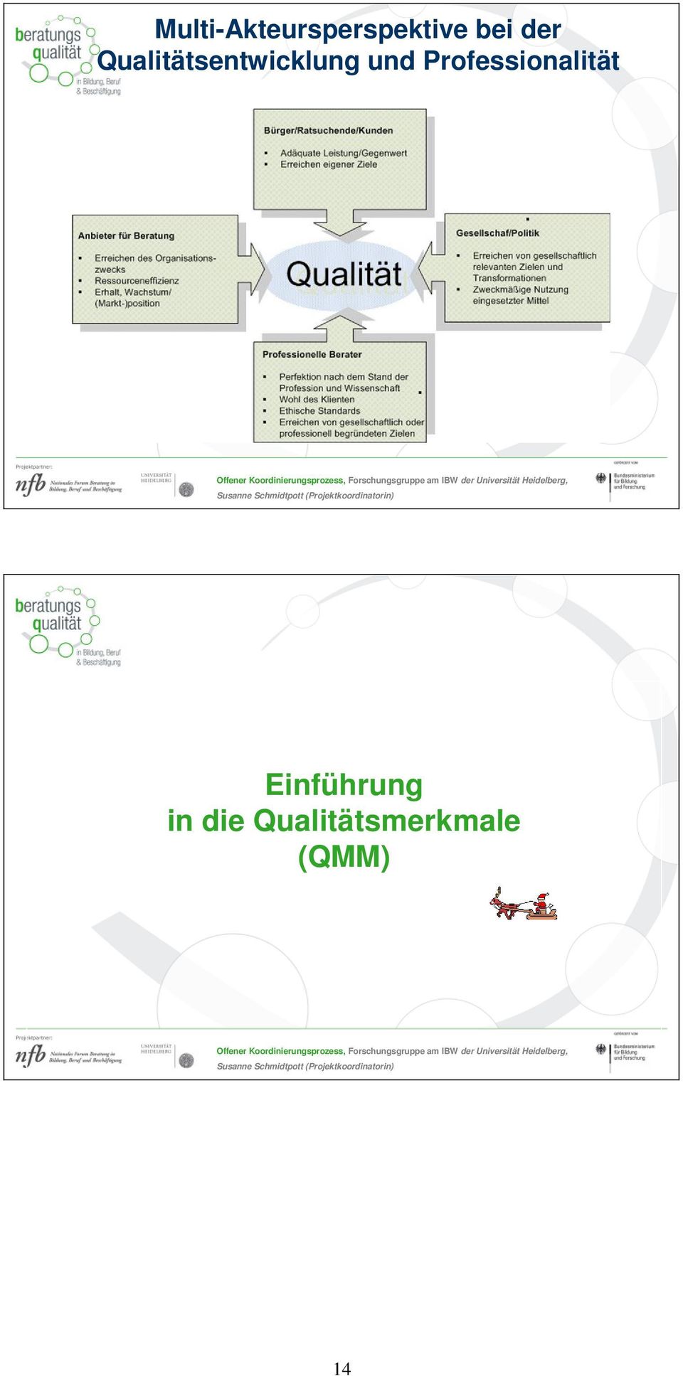 der Universität Heidelberg, Einführung in die Qualitätsmerkmale (QMM)
