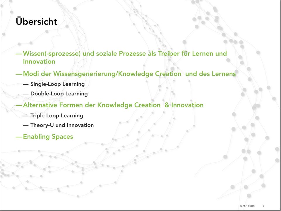 Single-Loop Learning Double-Loop Learning Alternative Formen der Knowledge