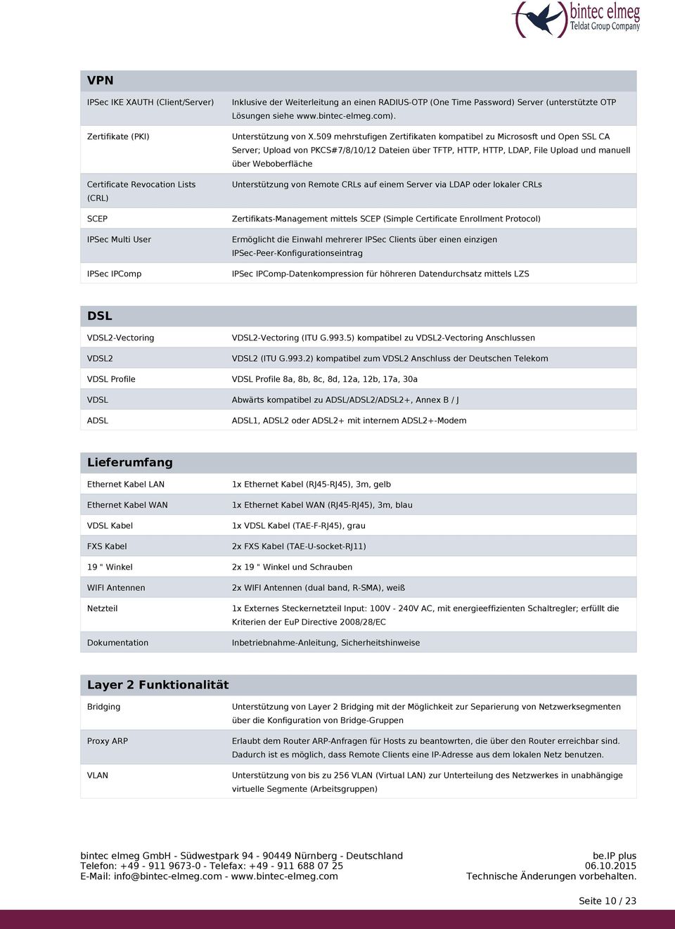 509 mehrstufigen Zertifikaten kompatibel zu Micrososft und Open SSL CA Server; Upload von PKCS#7/8/10/12 Dateien über TFTP, HTTP, HTTP, LDAP, File Upload und manuell über Weboberfläche Certificate