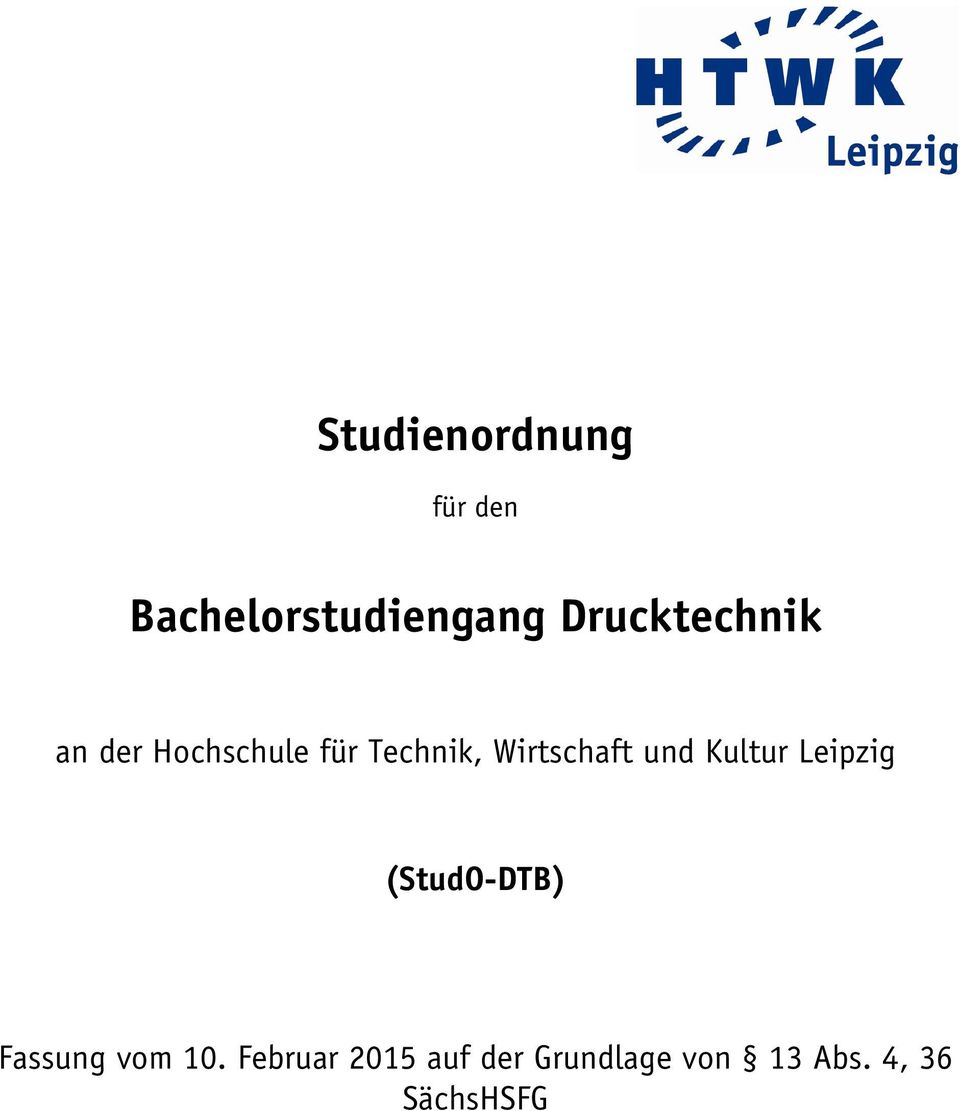 Wirtschaft und Kultur Leipzig (StudO-DTB) Fassung