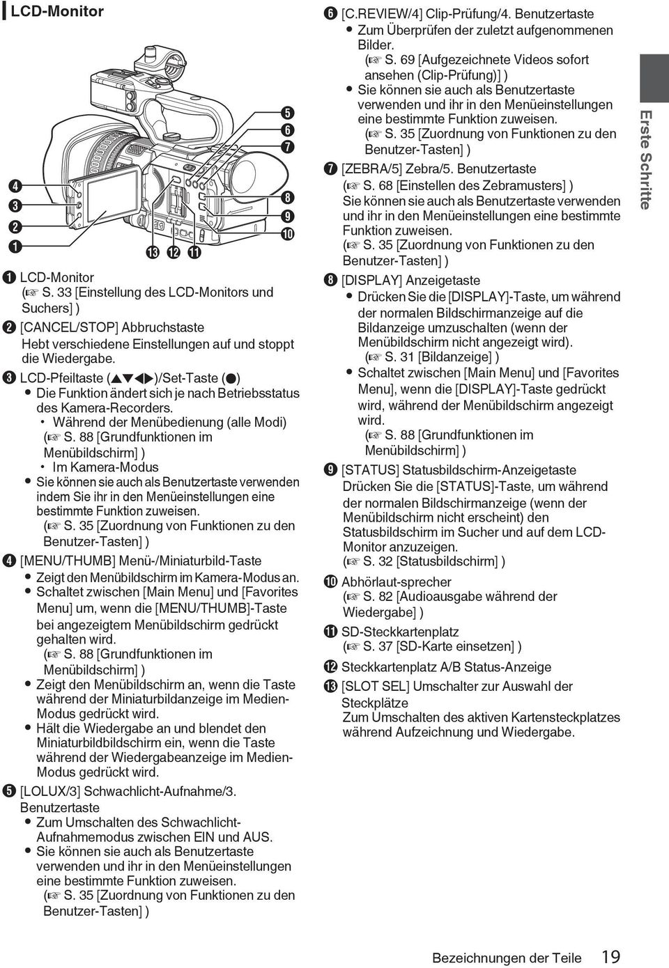 Kamera-Modus 0 Sie können sie auch als Benutzertaste verwenden indem Sie ihr in den Menüeinstellungen eine bestimmte Funktion zuweisen (A S 35 [Zuordnung von Funktionen zu den Benutzer-Tasten] ) D