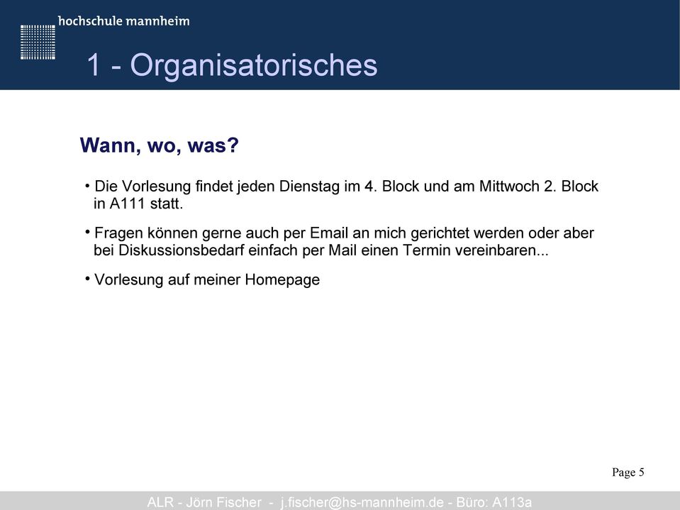 Block in A111 statt.