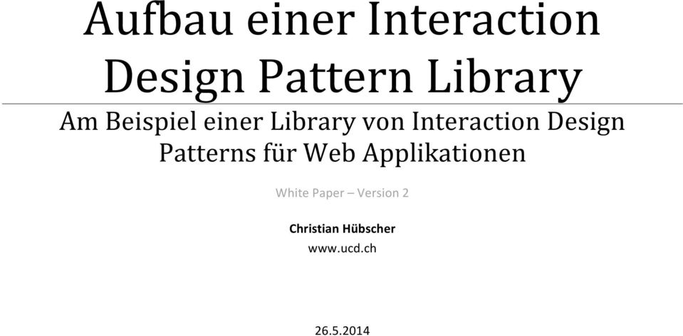 Design Patterns für Web Applikationen White