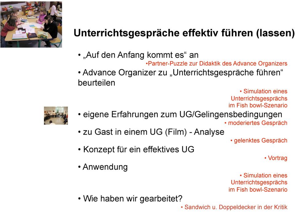 UG/Gelingensbedingungen moderiertes Gespräch zu Gast in einem UG (Film) - Analyse gelenktes Gespräch