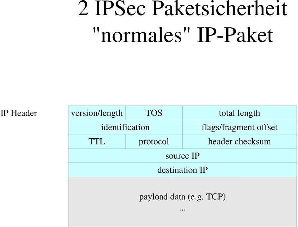 flags/fragment offset TTL protocol header checksum