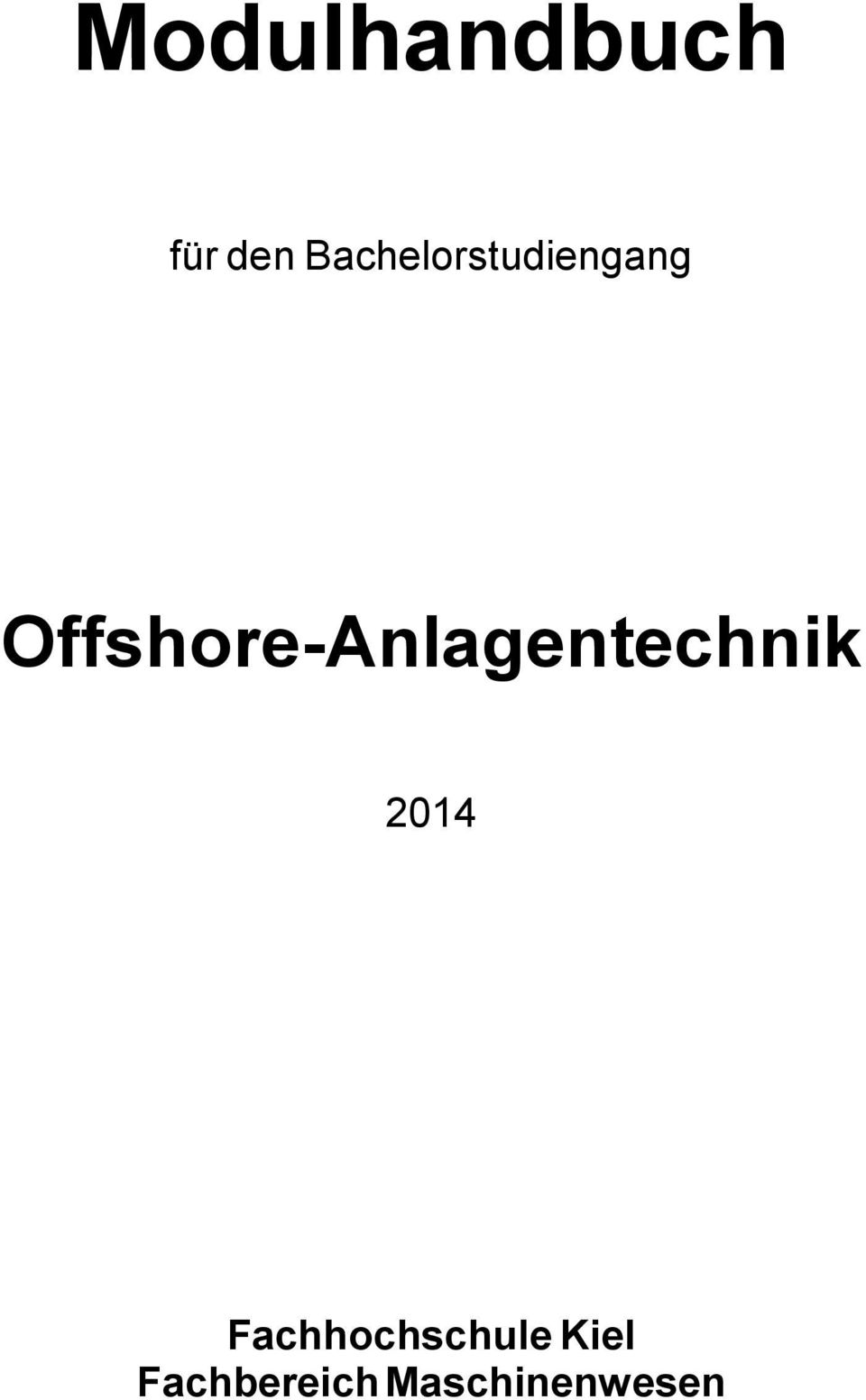 Offshore-Anlagentechnik 2014