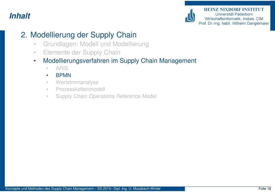 Supply Chain Modellierungsverfahren im Supply Chain Management ARIS BPMN