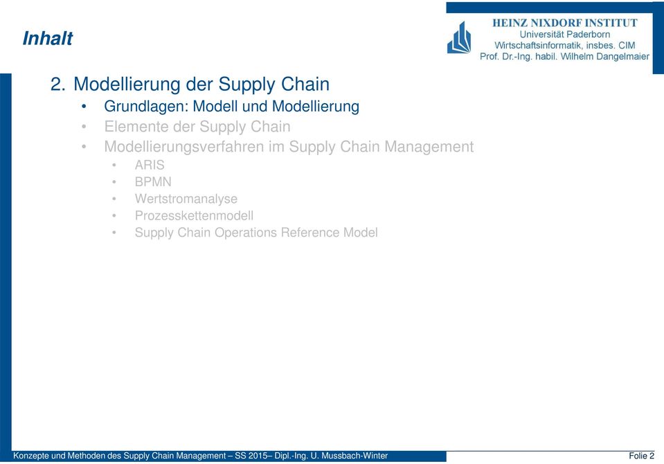 Supply Chain Modellierungsverfahren im Supply Chain Management ARIS BPMN