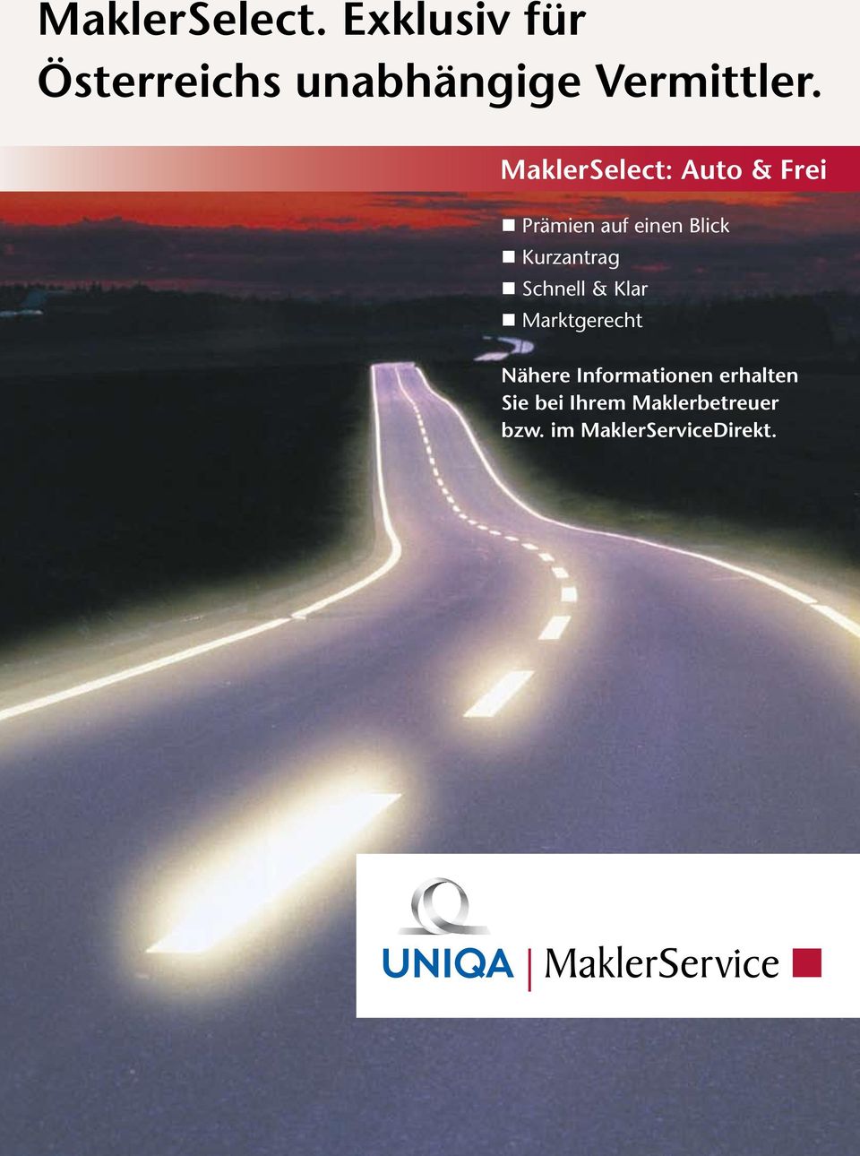 MaklerSelect: Auto & Frei Prämien auf einen Blick