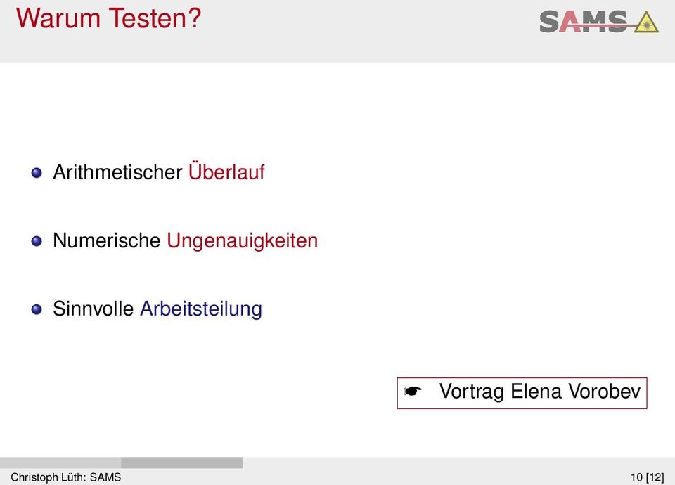 Arithmetischer Überlauf Numerische