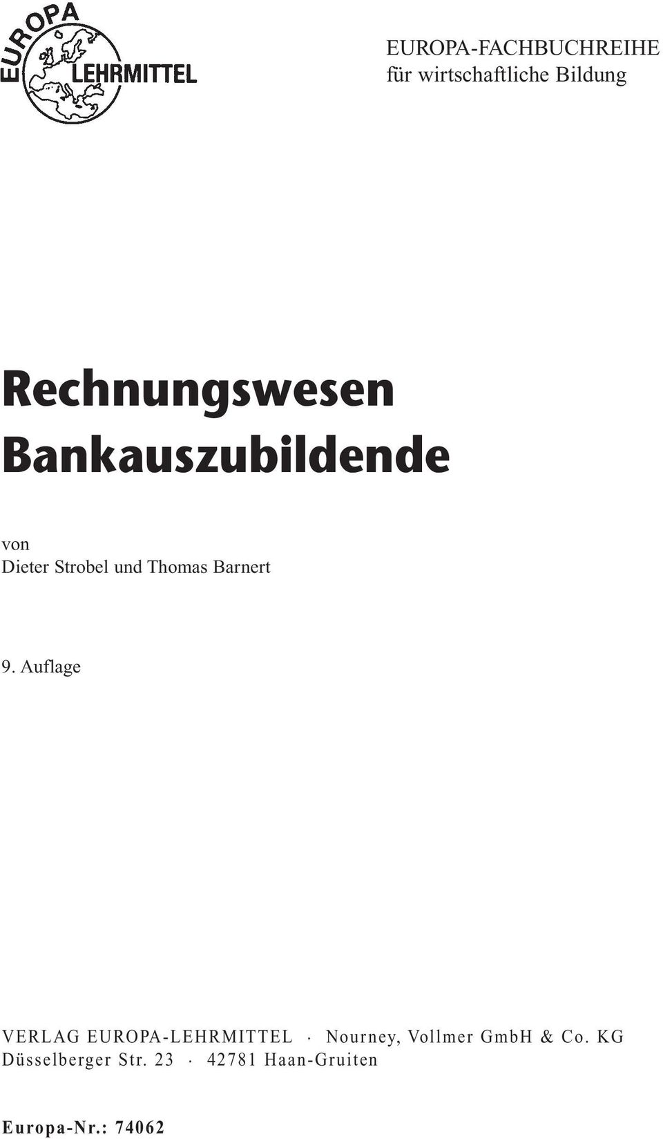 Thomas Barnert 9. Auflage VERLAG EUROPA-LEHRMITTEL.