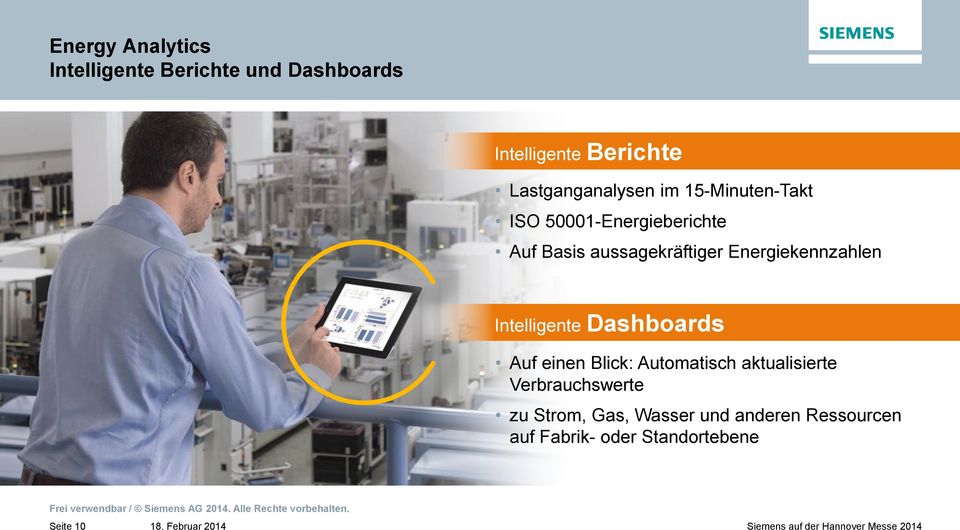 Energiekennzahlen Intelligente Dashboards Auf einen Blick: Automatisch aktualisierte