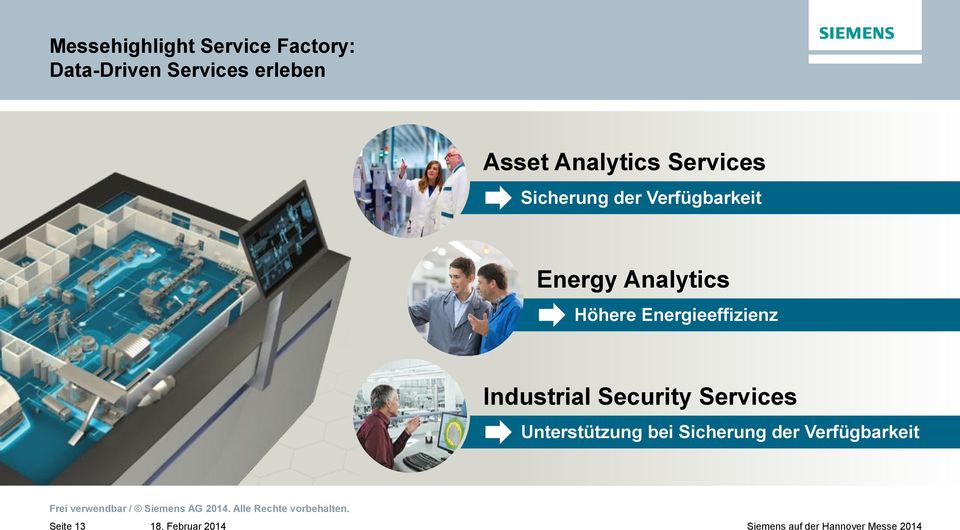 Analytics Höhere Energieeffizienz Industrial Security Services