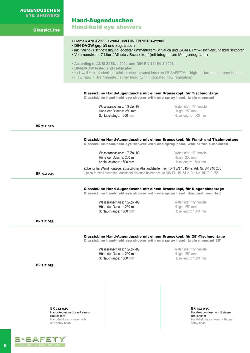 1-2004 and DIN EN 15154-2:2006 DIN-DVGW tested and certificated Incl.