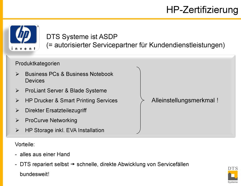 Printing Services Direkter Ersatzteilezugriff ProCurve Networking HP Storage inkl.