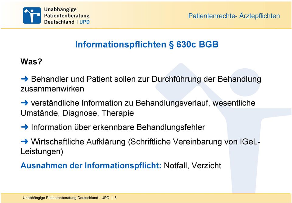 Behandlungsverlauf, wesentliche Umstände, Diagnose, Therapie Information über erkennbare Behandlungsfehler