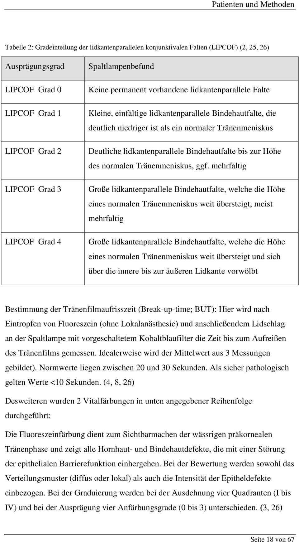 lidkantenparallele Bindehautfalte bis zur Höhe des normalen Tränenmeniskus, ggf.