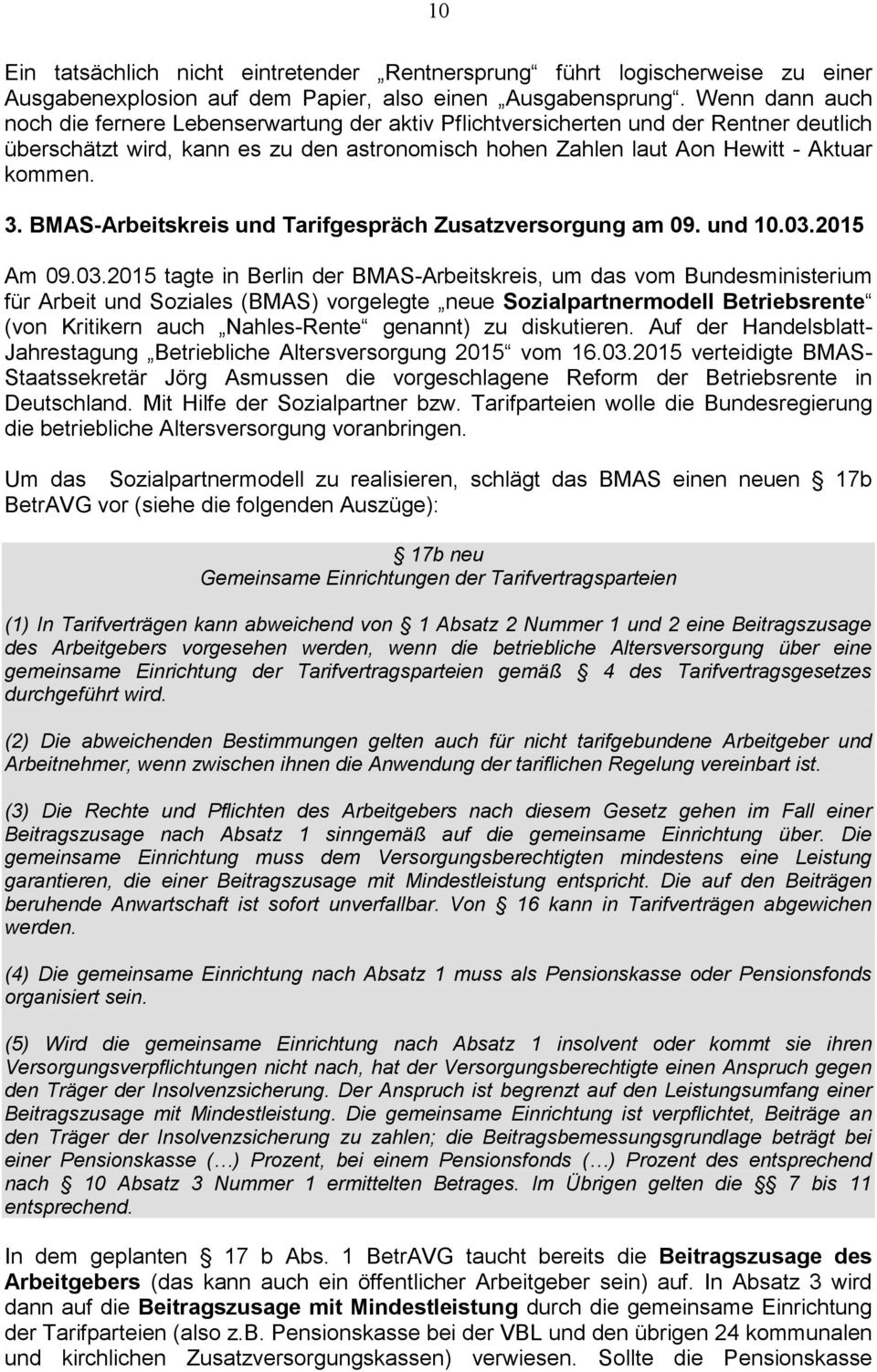 BMAS-Arbeitskreis und Tarifgespräch Zusatzversorgung am 09. und 10.03.