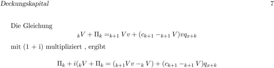 v + (c k+1 k+1 V )vq x+k Π k + i( k V + Π