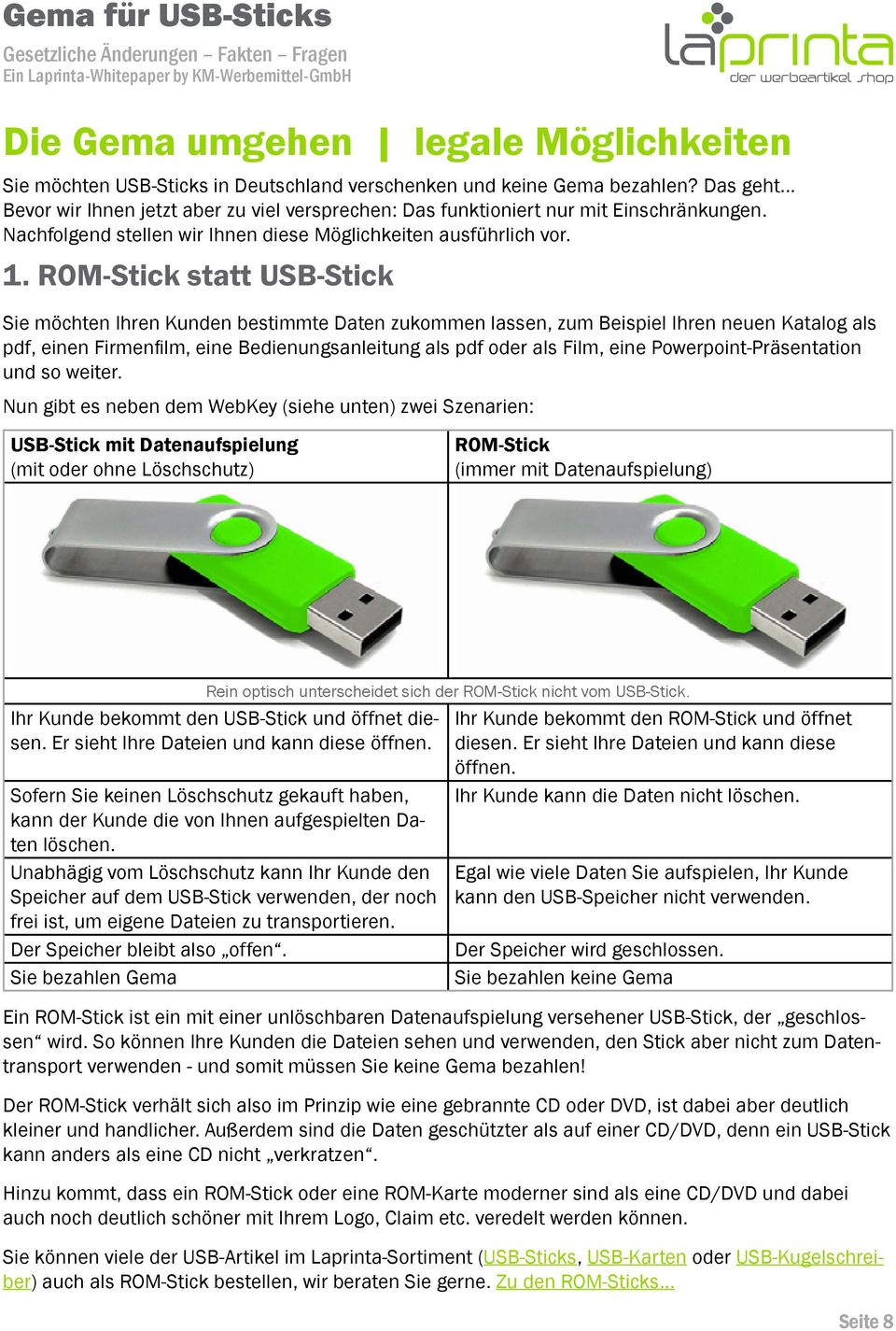 ROM-Stick statt USB-Stick Sie möchten Ihren Kunden bestimmte Daten zukommen lassen, zum Beispiel Ihren neuen Katalog als pdf, einen Firmenfilm, eine Bedienungsanleitung als pdf oder als Film, eine