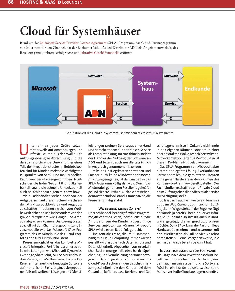 So funktioniert die Cloud für Systemhäuser mit dem Microsoft SPLA-Programm. Unternehmen jeder Größe setzen mittlerweile auf Anwendungen und Infrastrukturen aus der Wolke.