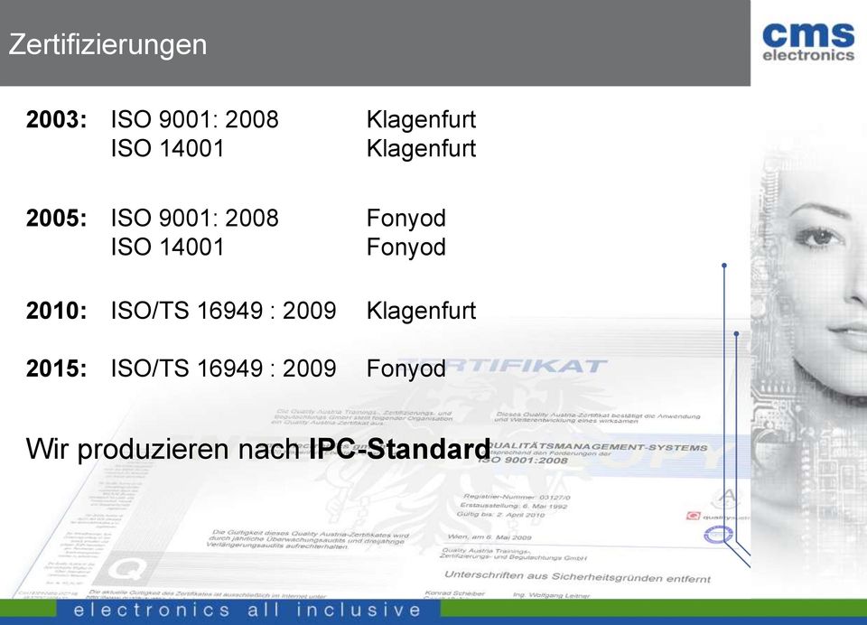 Fonyod 2010: ISO/TS 16949 : 2009 Klagenfurt 2015: