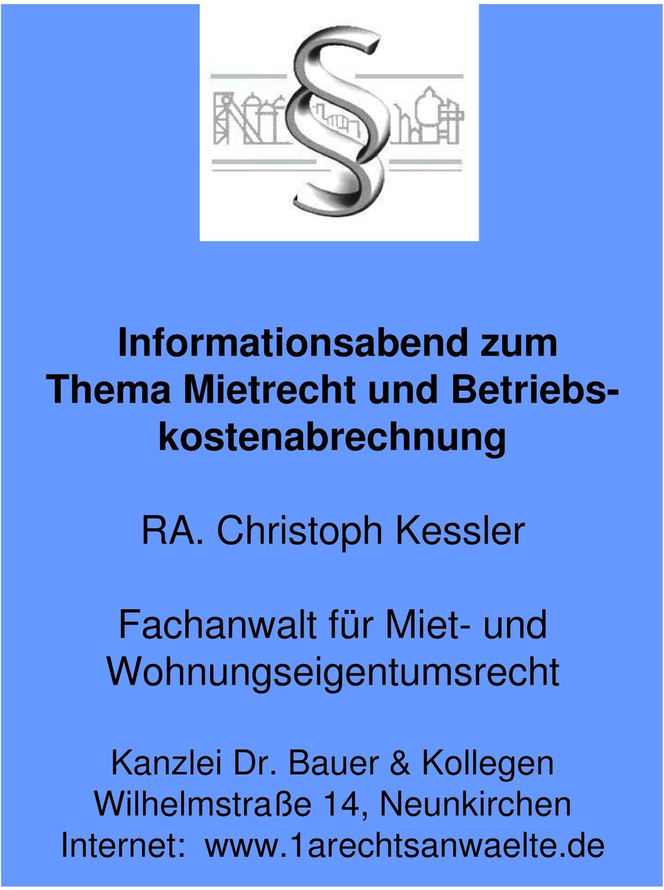 Christoph Kessler Fachanwalt für Miet- und