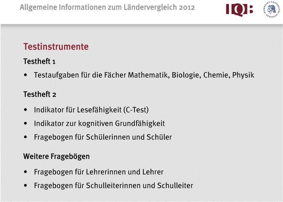 (C-Test) Indikator zur kognitiven Grundfähigkeit Fragebogen für Schülerinnen und Schüler