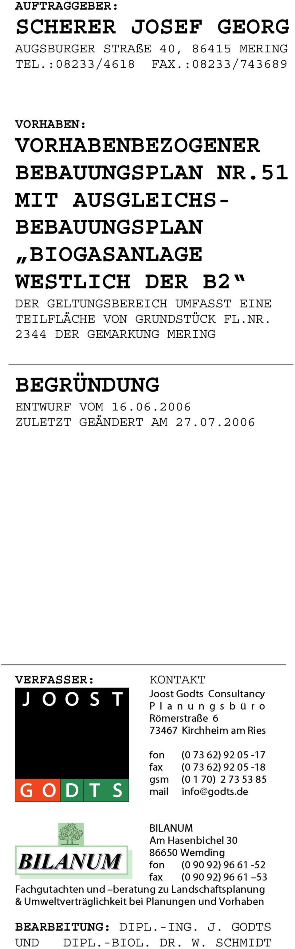 2006 ZULETZT GEÄNDERT AM 27.07.
