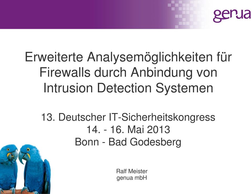 13. Deutscher IT-Sicherheitskongress 14. - 16.