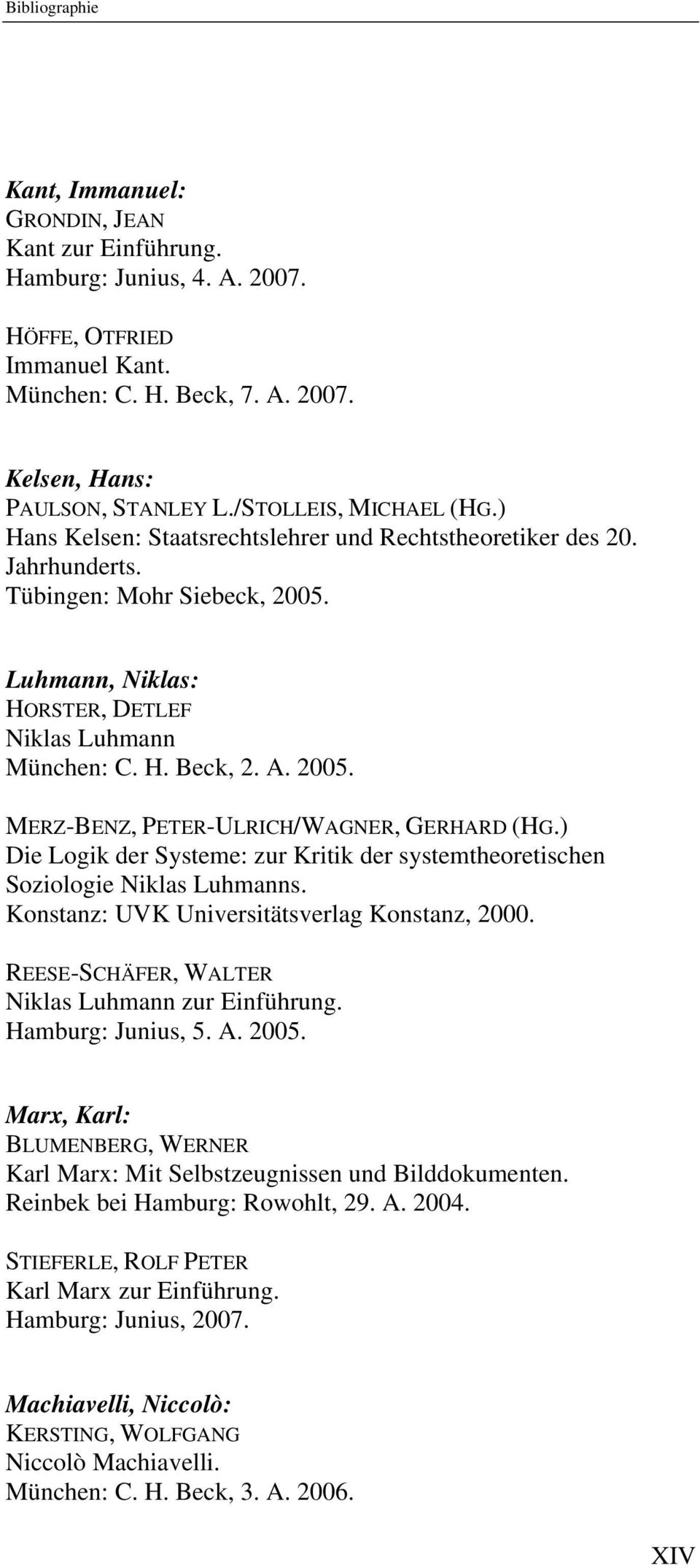 A. 2005. MERZ-BENZ, PETER-ULRICH/WAGNER, GERHARD (HG.) Die Logik der Systeme: zur Kritik der systemtheoretischen Soziologie Niklas Luhmanns. Konstanz: UVK Universitätsverlag Konstanz, 2000.