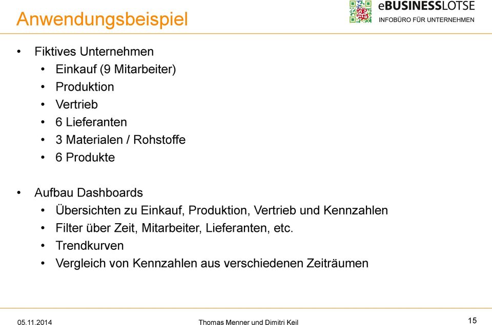 Einkauf, Produktion, Vertrieb und Kennzahlen Filter über Zeit, Mitarbeiter,