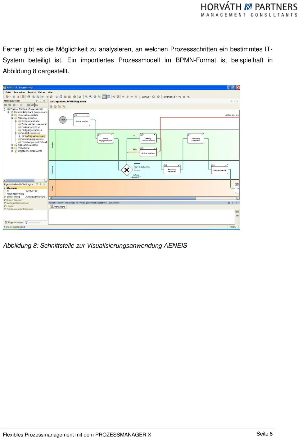 Ein importiertes Prozessmodell im BPMN-Format ist beispielhaft in Abbildung 8