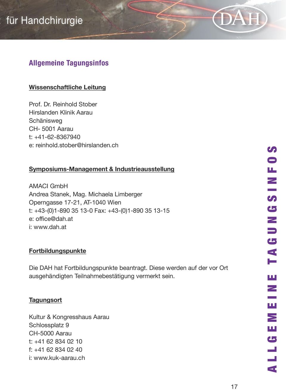 ch Symposiums-Management & Industrieausstellung AMACI GmbH Andrea Stanek, Mag.